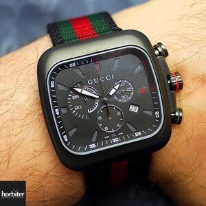 Gucci Coupe Chronograph Black Dial
Nylon Strap Watch
Size: Men's ONE SIZE